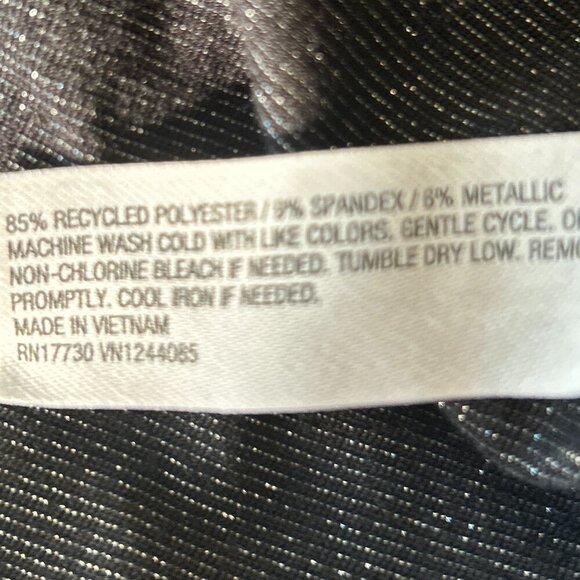 Colsie NWT SZ S Black Metallic Henley Bodysuit Modern 80s Layering Edgy Y2K - Picture 10 of 11